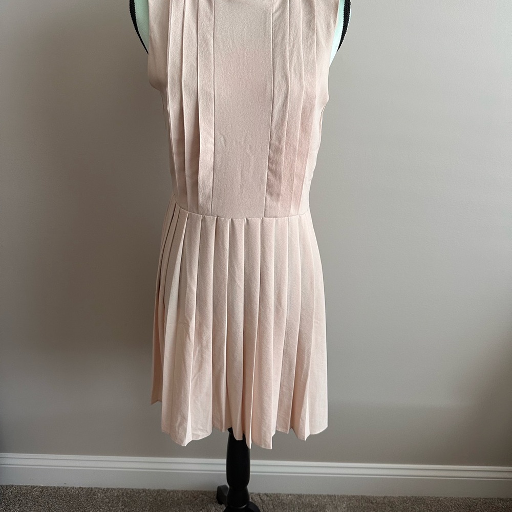 H&M Cream Pleated Mini Dress